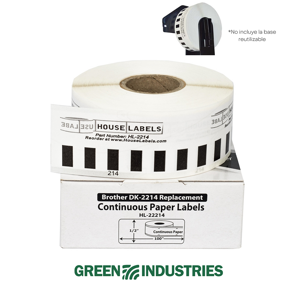 Rollo Continuo House Labels DK2214 12 mm x 30,48 m Blanco