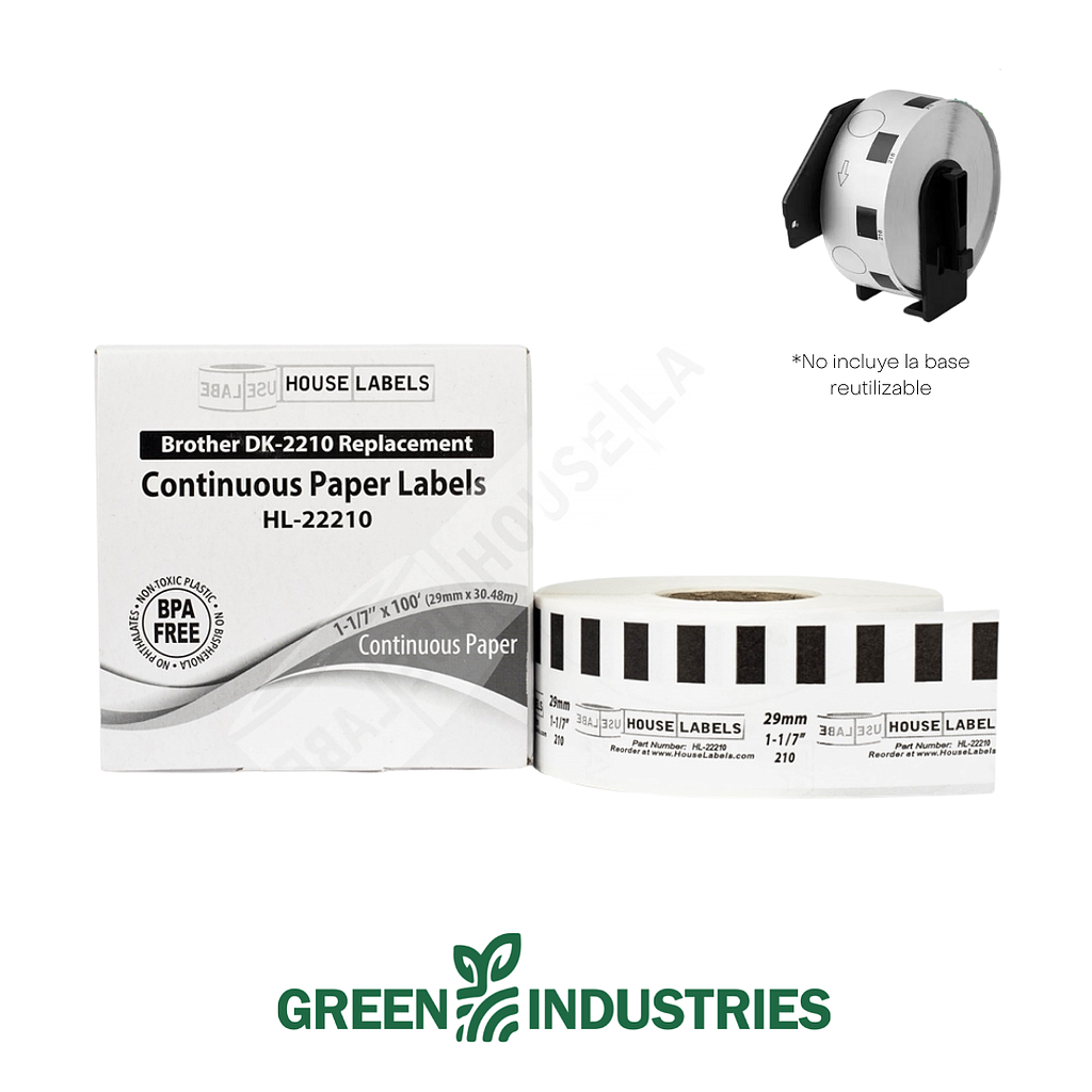 Rollo Continuo House Labels DK2210 29 mm x 30,48 m Blanco