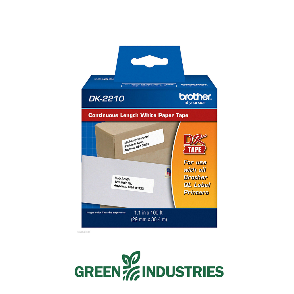 Rollo Continuo Brother DK2210 29 mm x 30,48 m Blanco